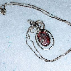 Rare Sterling RED Roman Glass Necklace Jerusalem
