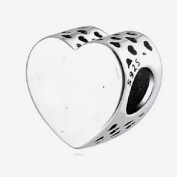 .925 Sterling Silver Heart Shape  Char