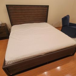 Brown King Bed Frame 