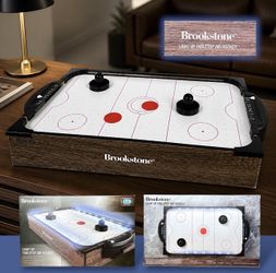 Brookstone LED Air Hockey Tabletop Game 23x12x3.25