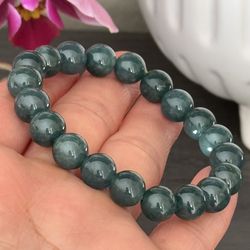 10mm Real Green Jade  Bracelet 