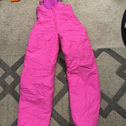 Hot pink snow bibs size 12