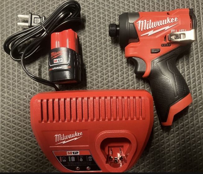 New Milwaukee Fuel M12 Impact Driver 2AH Battery and Charger
