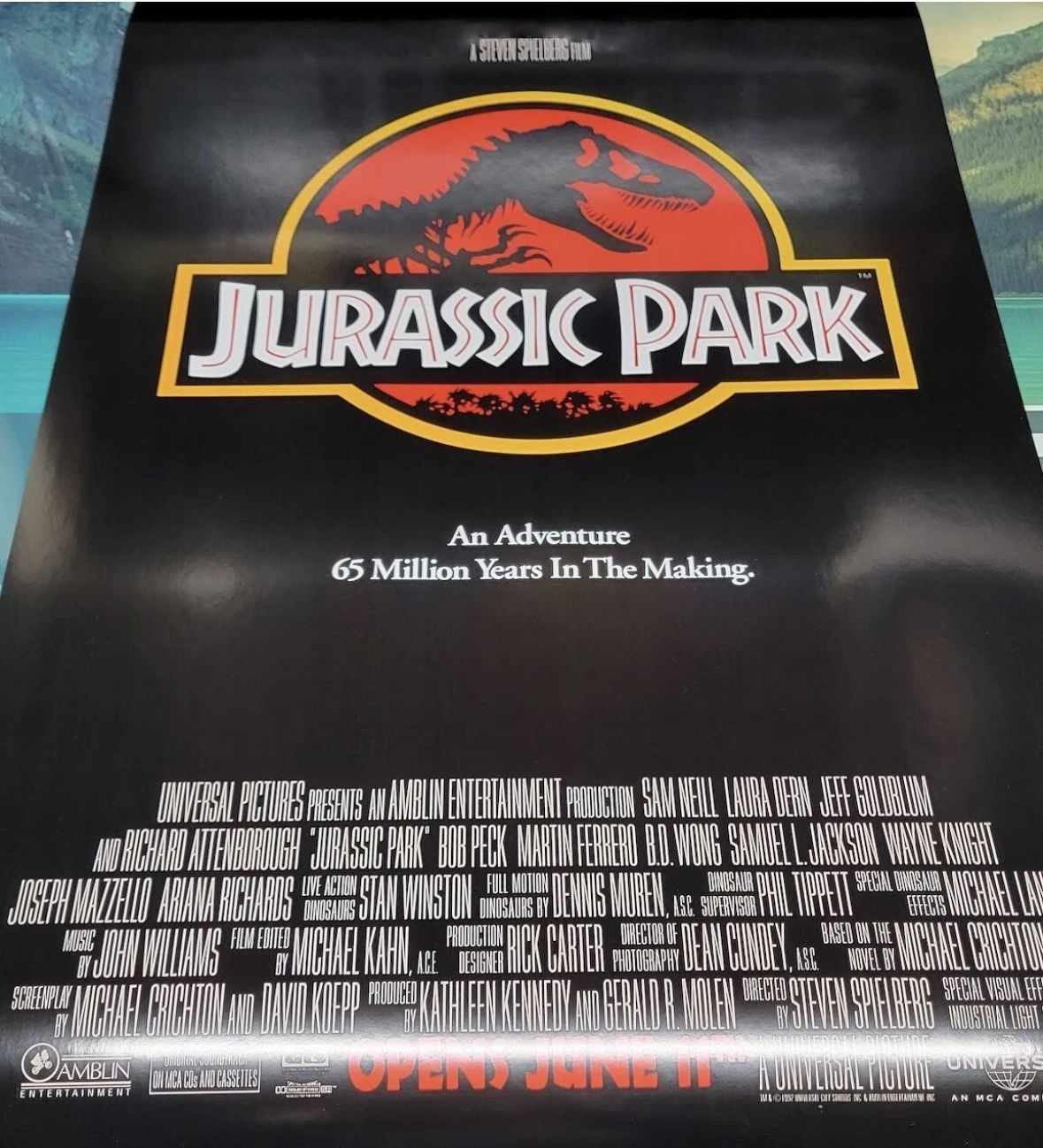 JURASSIC PARK 1992 Authentic Vintage Movie Poster