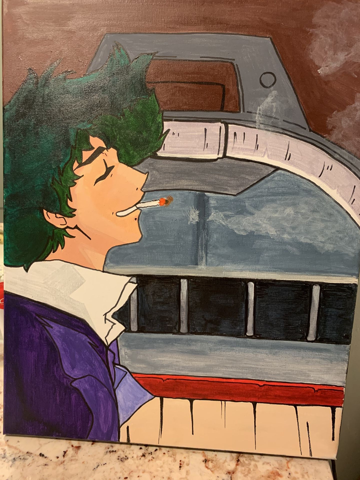 10 x 16 Inch Handpainted Spike spiegal Anime Painting