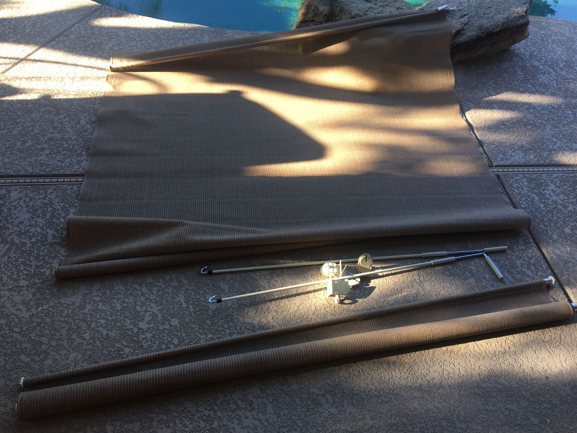 2 Almond Adjustable Roll Up Shades