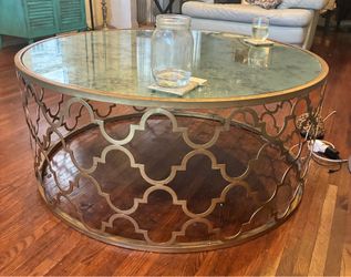 Brass/mirrored coffee table