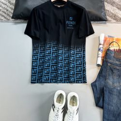 Fendi Black Blue 24s Summer T-shirt New