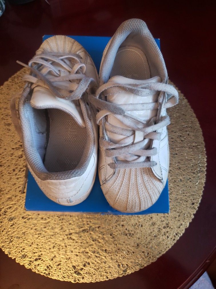 Kids White Adidas Shoes