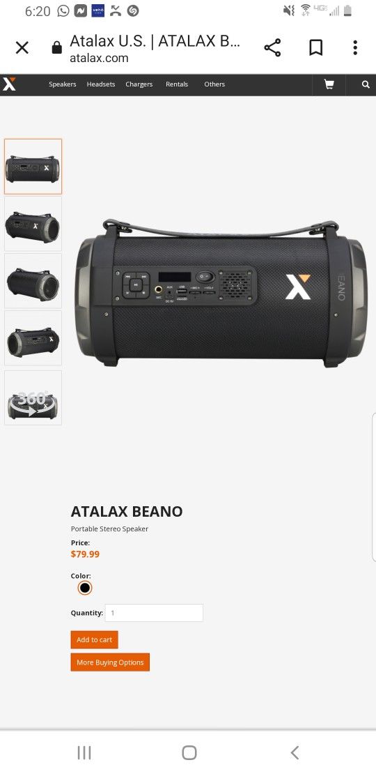 ATALAX BEANO BLUETOOTH/WIRELESS SPEAKER