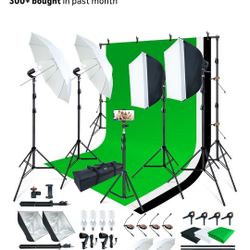 Photography Lighting Kit with Backdrops Brand New 