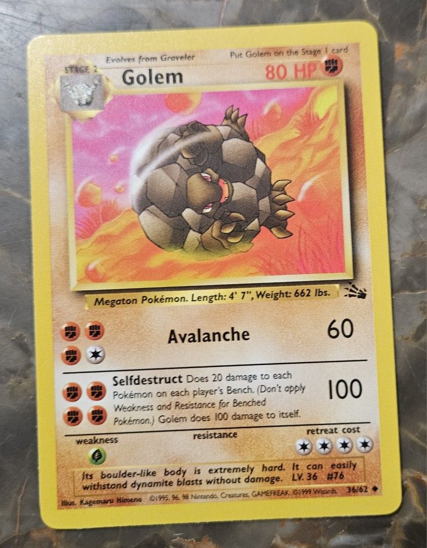 Pokemon Fossil Set Golem