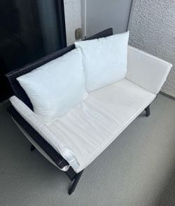 Greesum Outdoor Convertible Sofa features adjustable armrests