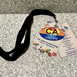 2022 California Adventure Food And Wine Festival Sip Savor Pass Lanyard Disney