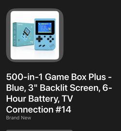 500-in-1 Game Box Plus Handheld Console Blue