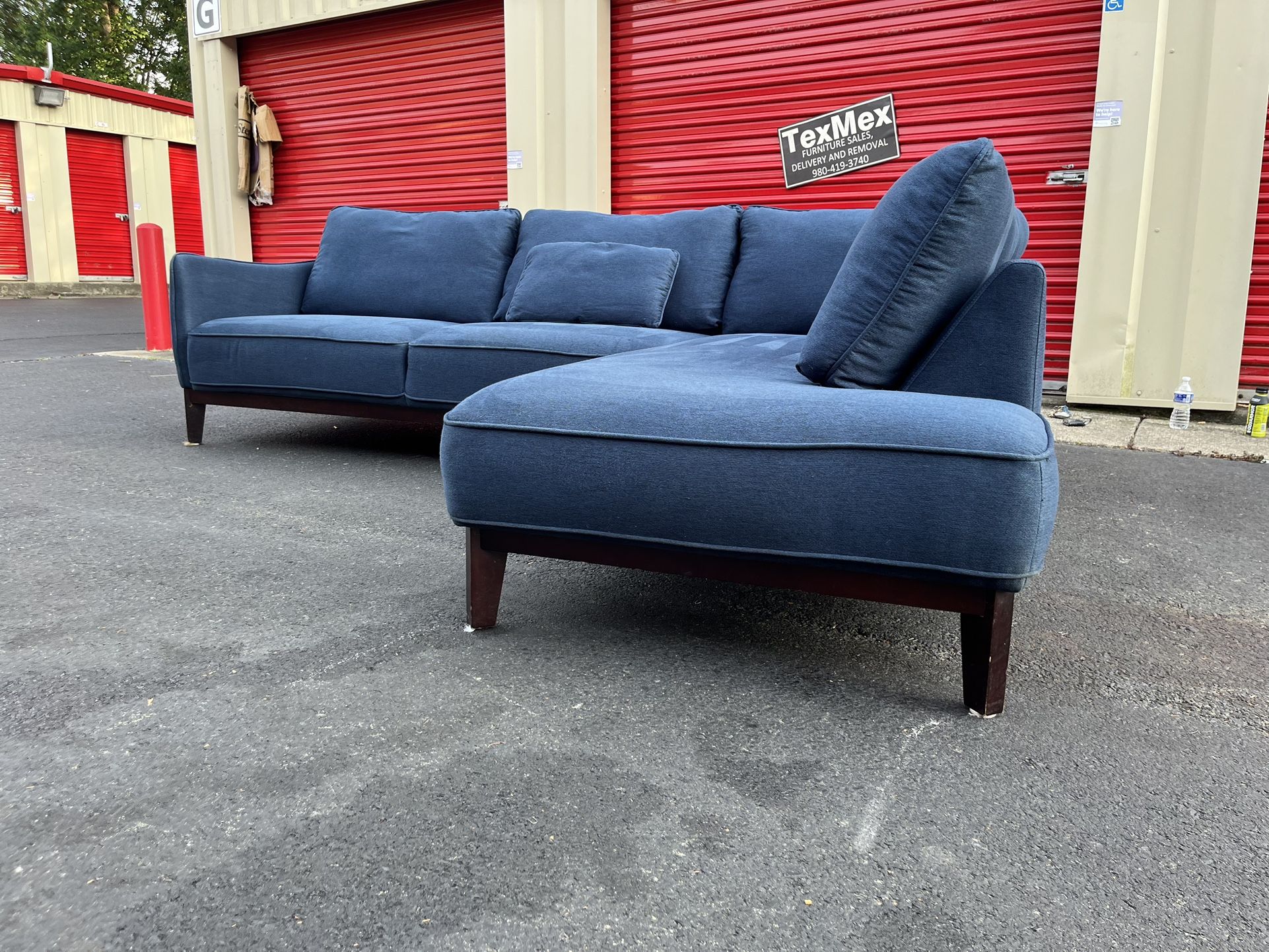 Navy Blue 2Pcs Sectional