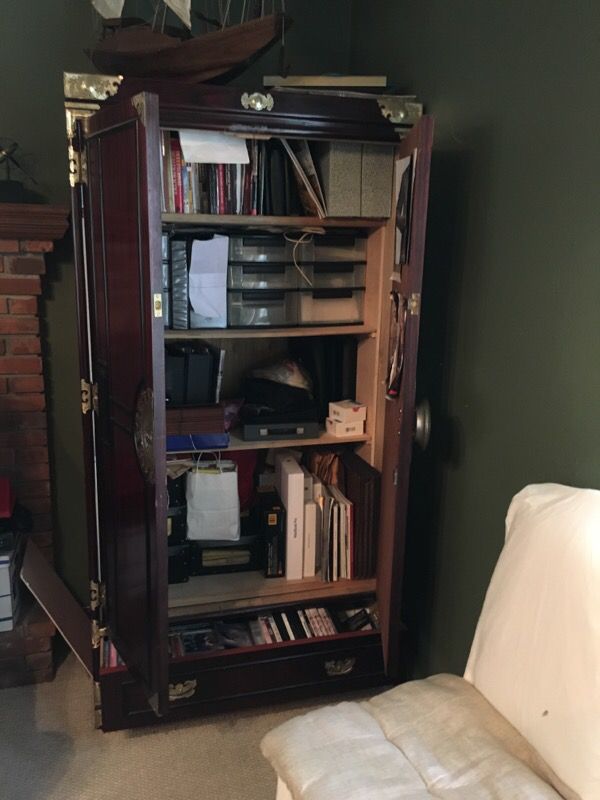 A pair of Chinese Rosewood laminate storage cabinet