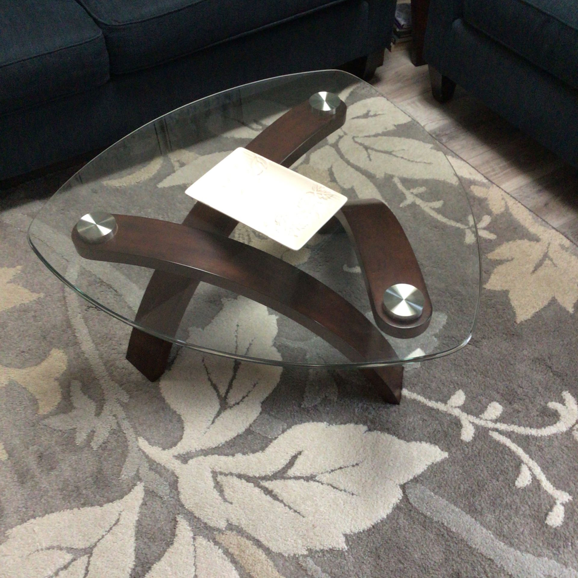 Glass Top Coffee Table And Two End Tables