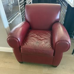 Leather Pottery Barn Club Chair