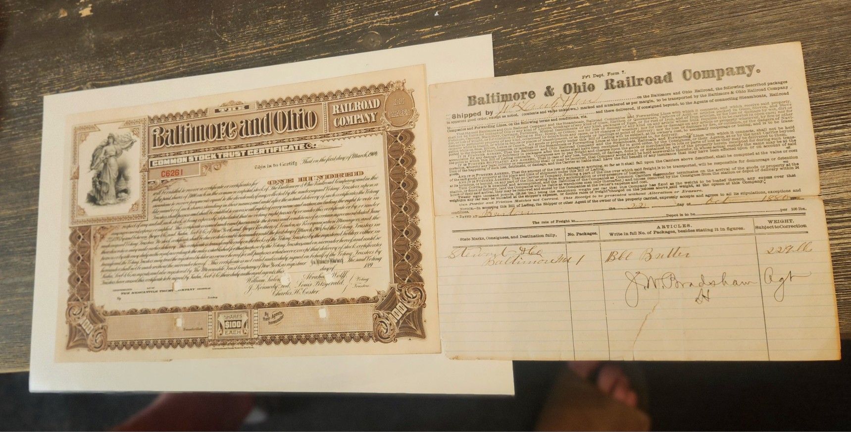 X2 Antique Baltimore & Ohio Railroad Documents