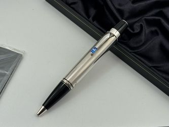 MONTBLANC BOHEME BARLEYCORN AG 925 SILVER BLEU BALLPOINT PEN NEW 100% GENUINE