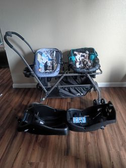 Dual baby Stroller  W Car Seats