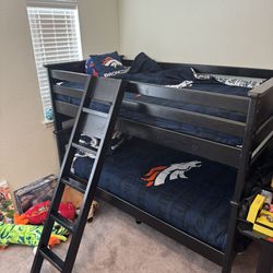 Brand New Black Solid Wood Twin Bunk Bed 