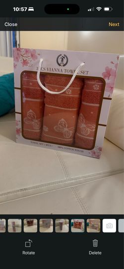 New Valentina 3-Piece Coral Floral Towel Set