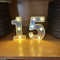 White And Glass Or Silver Light Up #’s