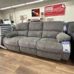 New Ashley Brand Gray Reclining Sofa Couch *Matching Love Seat And Reclining Chair Also Available* 