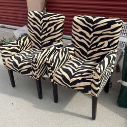 Two Leopard Upholstered Chairs