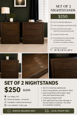 Set Of 2 Nightstands