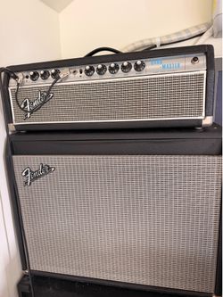 Fender band master silver face amp and cab