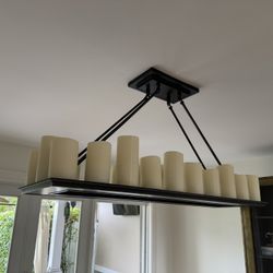 Restoration Hardware Pillar Candle Rectangular Chandelier 49"