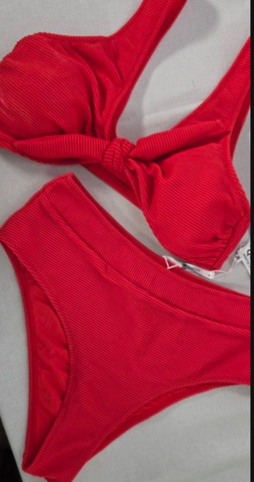 New Two Piece Red Bow Top Bathing Suit / Swimsuit Medium