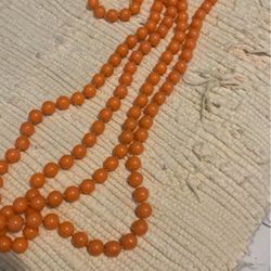 Vintage Long Peach Color Beads