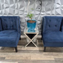 Blue Ottoman Chairs 