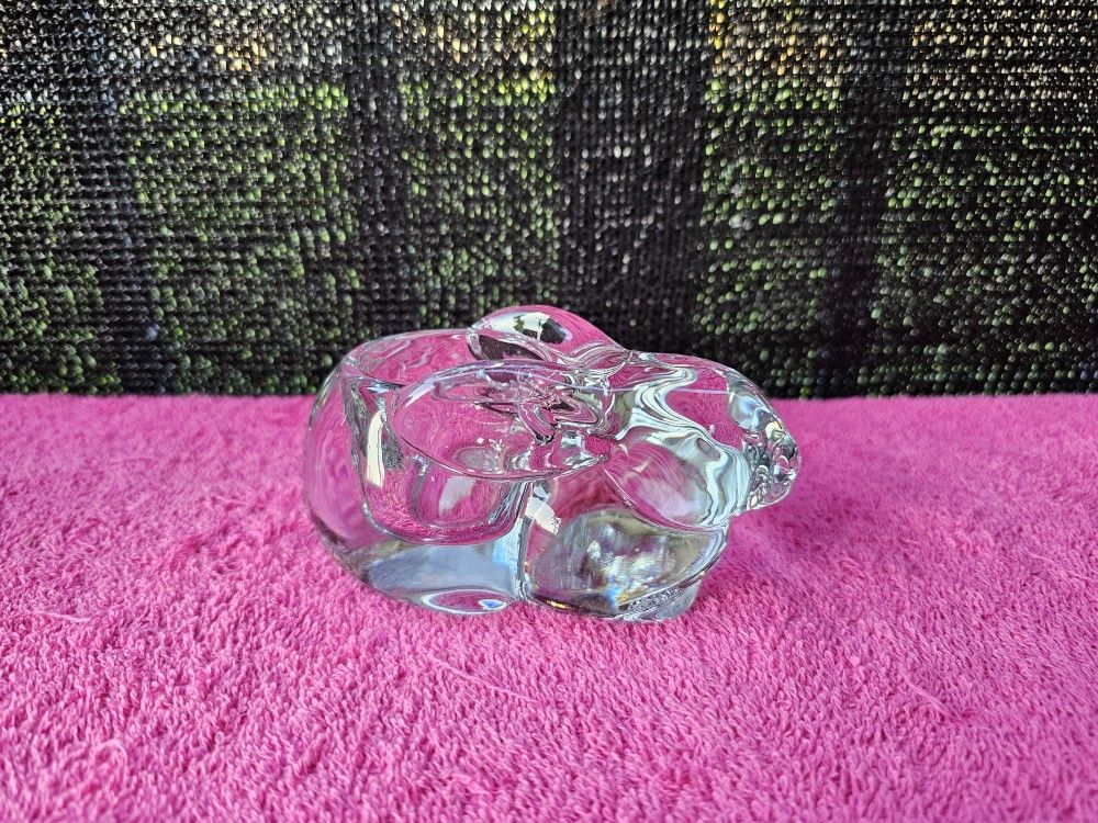 Glass Rabbit Bunny Votive Candle Holder 5"