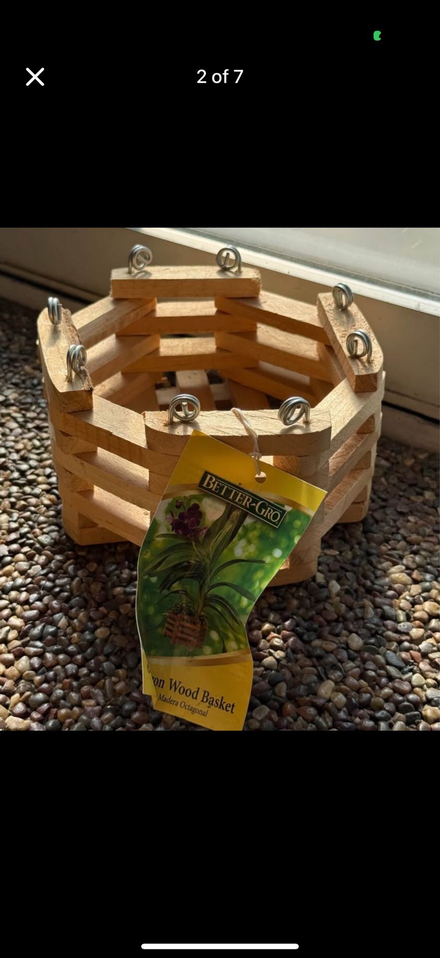 6 in. Octagon Wood Hanging Basket