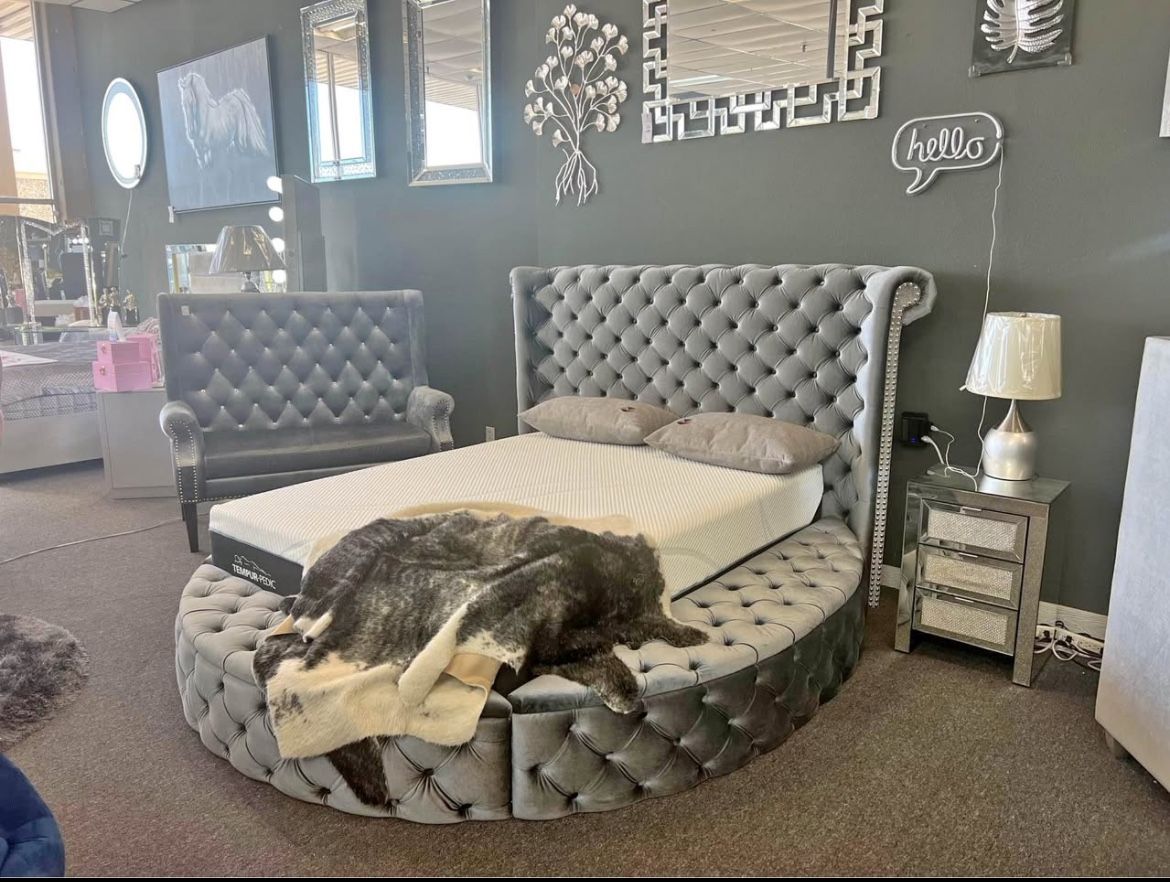 Tufted Round Beds In Stock Any Size