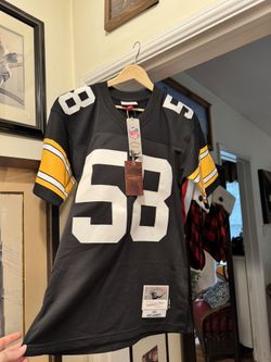 Brand new Pittsburgh Steelers jack Lambert stitched mitchell and ness jersey - size men’s small