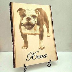 Photo Engraving On Live Edge Wood