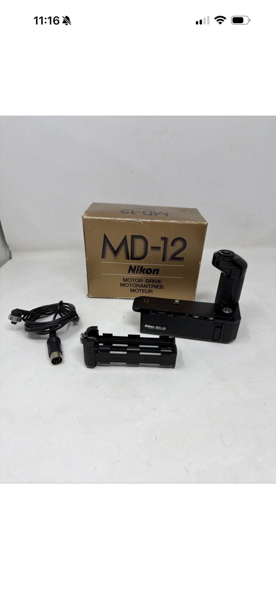 Nikon MD-12 Motor Drive w/Original Box, Cable, excellent Made in  Japan Open box