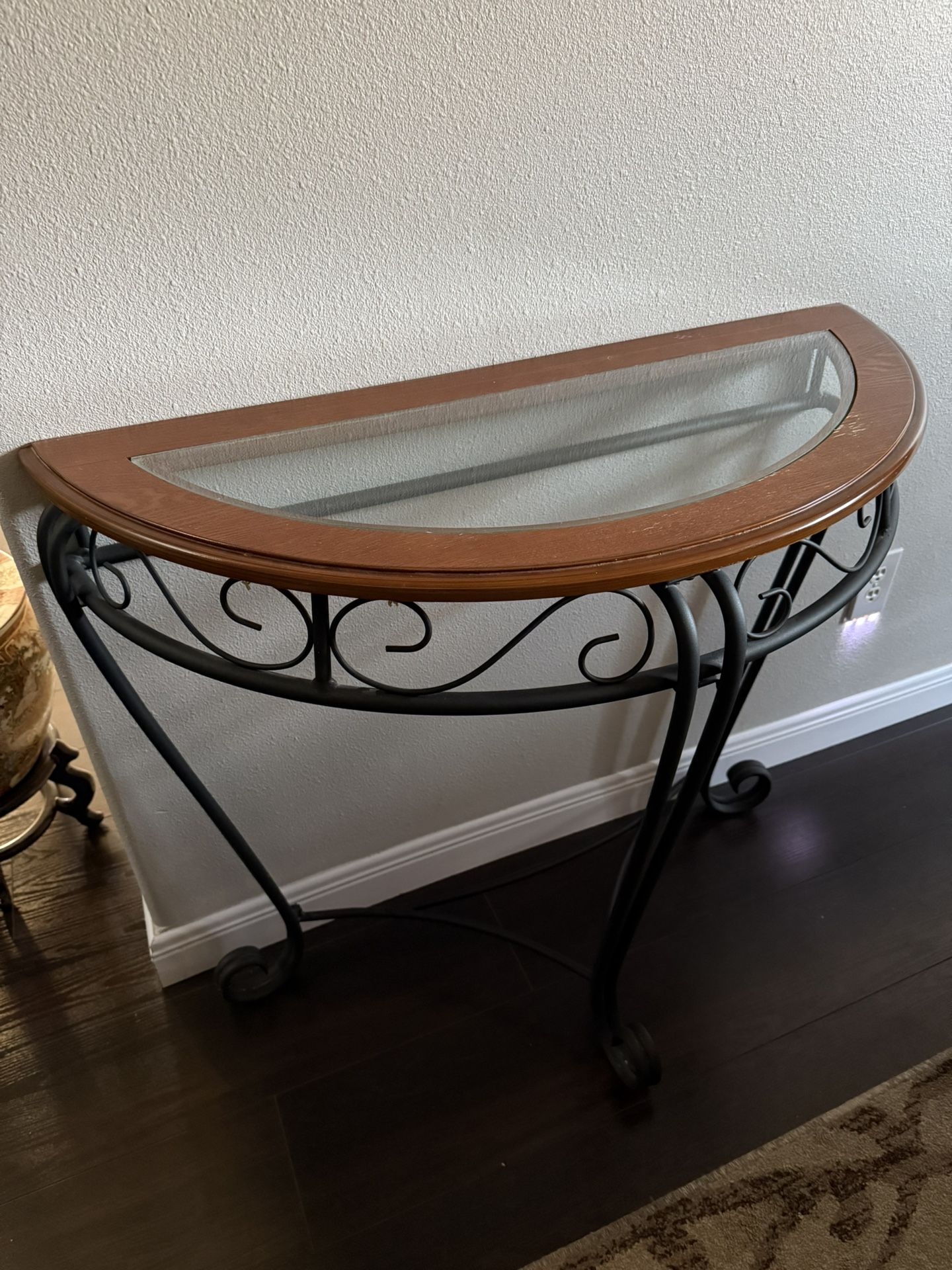Half moon Entry Way Glass Table