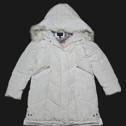 Jessica Simpson Womens Long Puffer White M