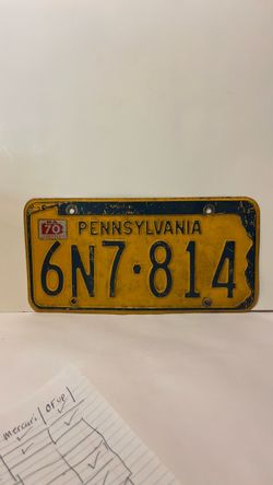 1970 Pennsylvania Vintage License Plate