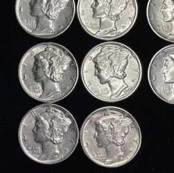 1942 P Silver Mercery Dime Collector Coins AU Condition