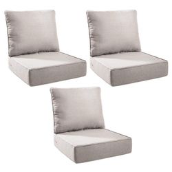 Duraolex 24 in. W x 24 in. D x 6 in. Thick Square 6-Piece Deep Seating Outdoor Lounge Chair Olefin Cushion in Beige