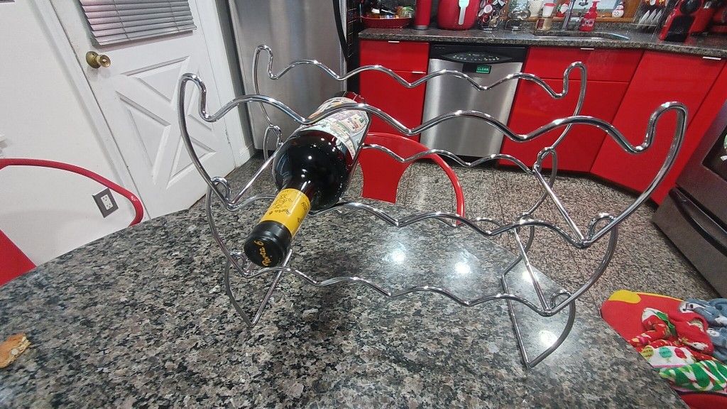modern 12 bottle wine rack$ 15made out of stainless-steel