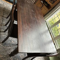 Dining Room Table, 4 Chairs And A Bench